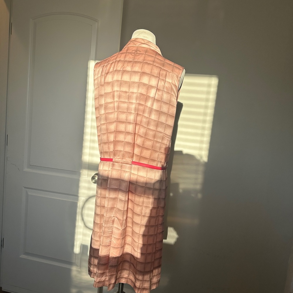 Vintage Chanel Pink Plaid Shirtdress sz 40 - Picture 11 of 14